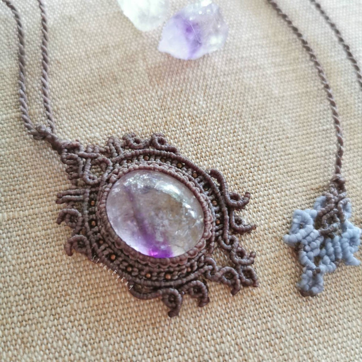 Super Seven Stone Necklace | Braided Rope Design