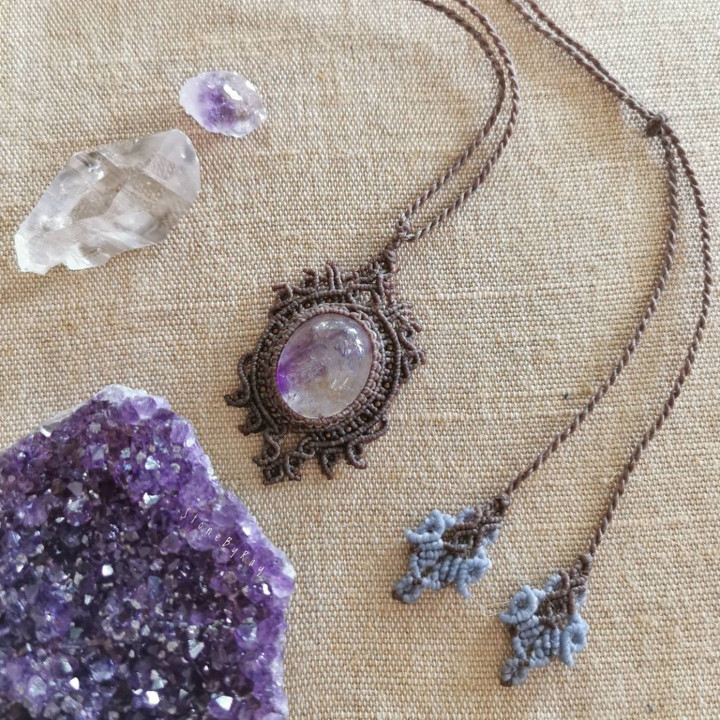 Super Seven Stone Necklace | Braided Rope Design