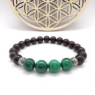 Malachite and Garnet Bracelet: Protection and Abundance Charm