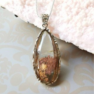 Elegant Quartz Stone Silver Necklace | NL-307