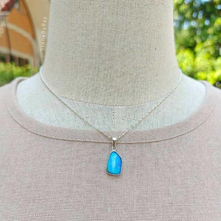 Opal Pendant Necklace | Sterling Silver Jewelry