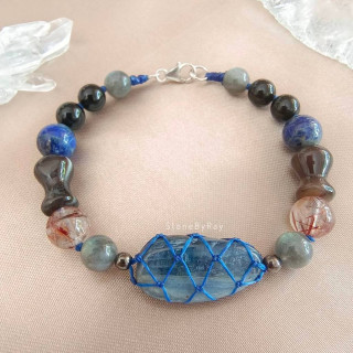 Kyanite Stone Bracelet | Boho Braided Rope Design