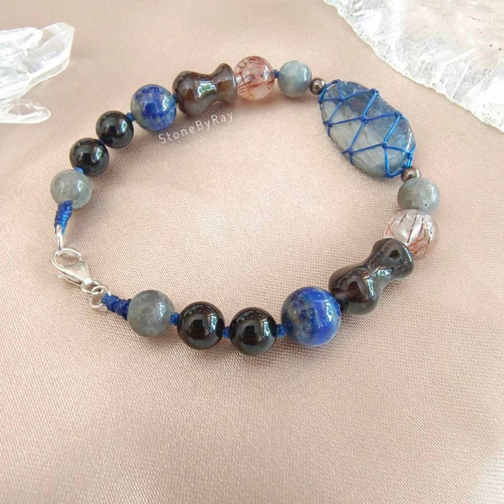 Kyanite Stone Bracelet | Boho Braided Rope Design