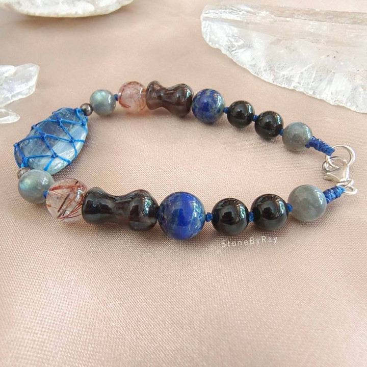 Kyanite Stone Bracelet | Boho Braided Rope Design