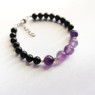 Amethyst and Onyx Bracelet | Spiritual Protection and Style