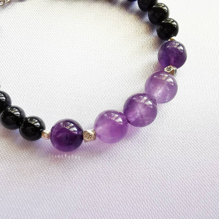 Amethyst and Onyx Bracelet | Spiritual Protection and Style