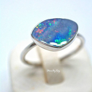 Sterling Silver Opal Ring | Genuine Australian Gemstone Jewelry
