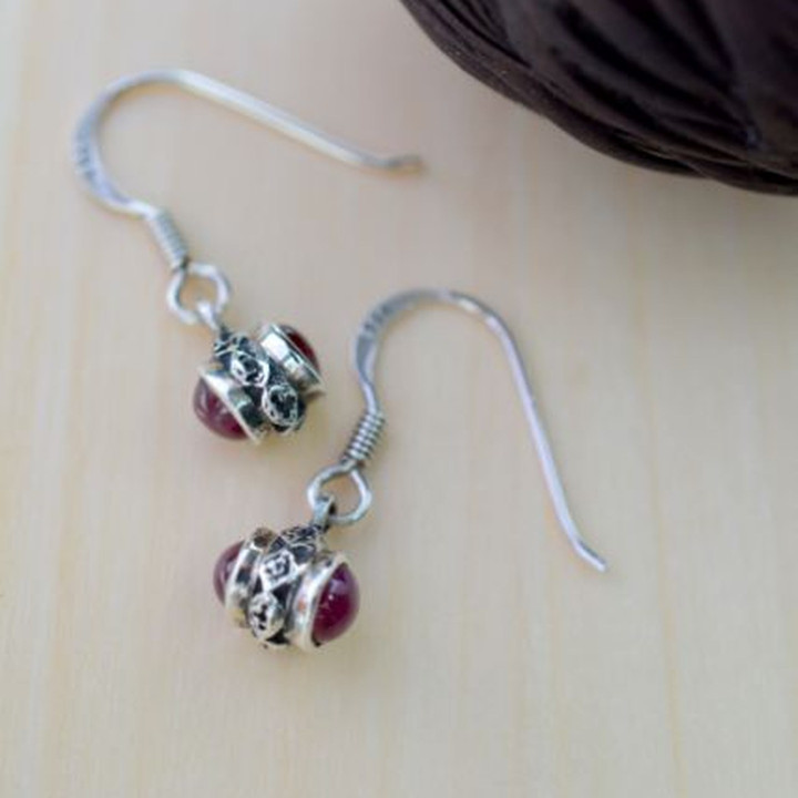 Ruby Sterling Silver Earrings - Elegant and Timeless Design