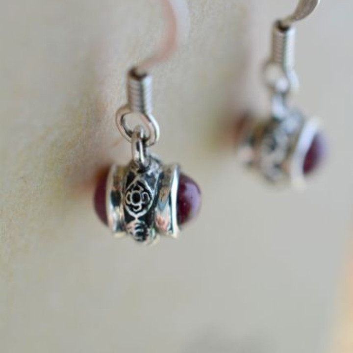 Ruby Sterling Silver Earrings - Elegant and Timeless Design