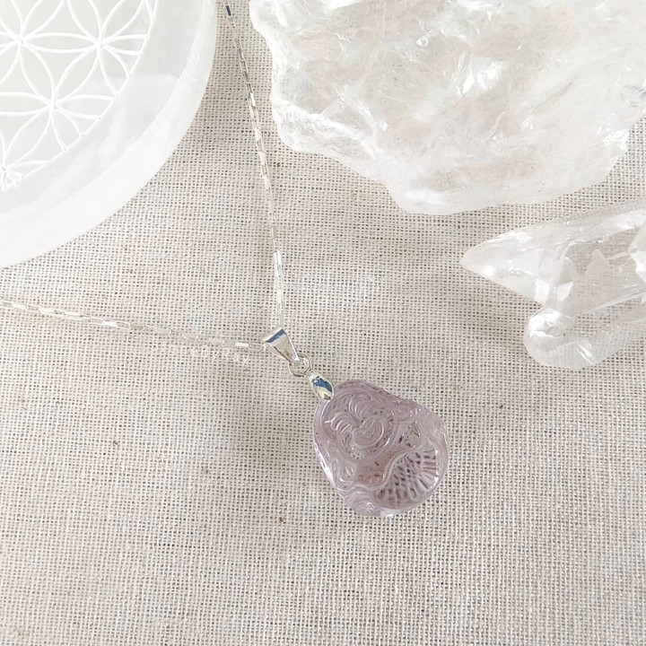 Amethyst Phra Sangkatchai Silver Necklace - Spiritual Jewelry