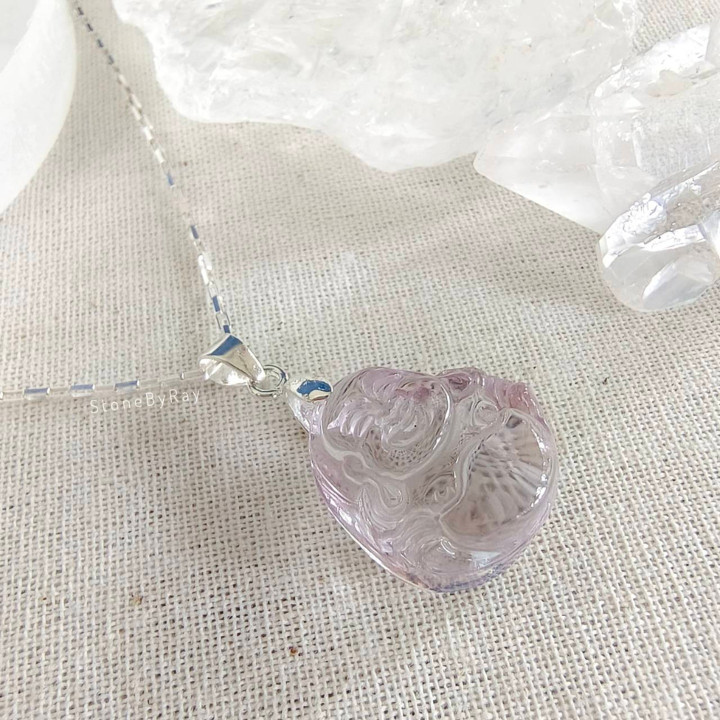 Amethyst Phra Sangkatchai Silver Necklace - Spiritual Jewelry