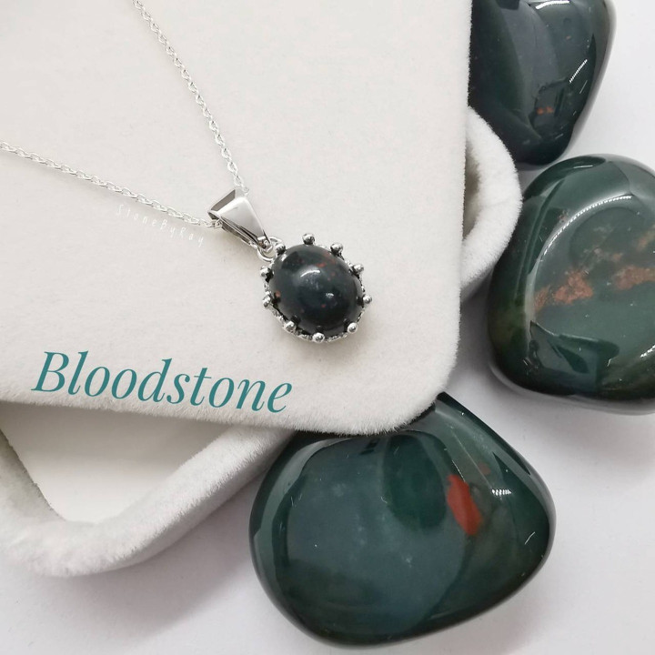 Bloodstone Silver Necklace | Unique and Stylish Jewelry