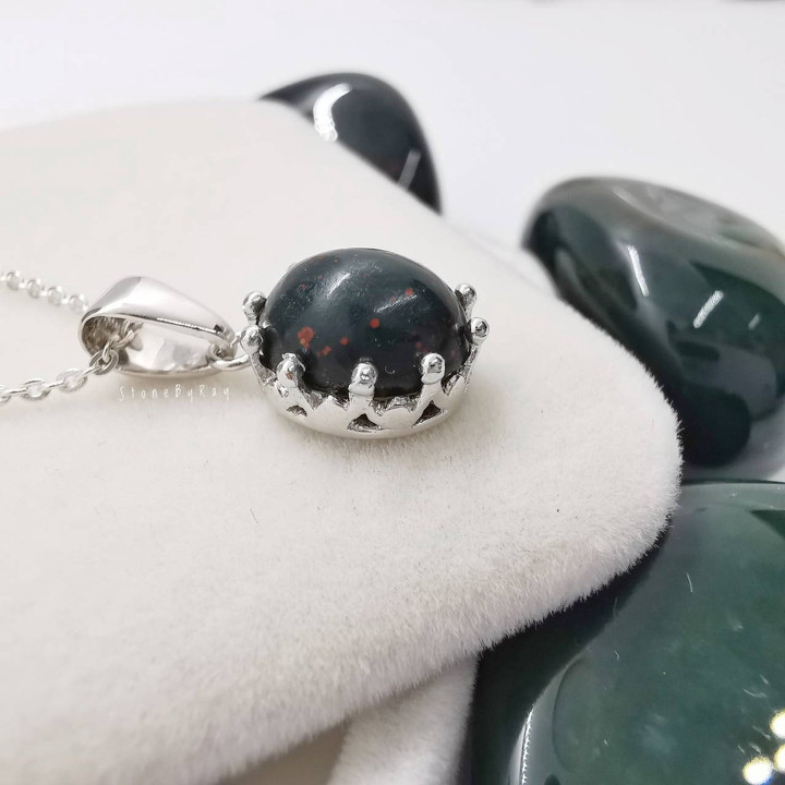 Bloodstone Silver Necklace | Unique and Stylish Jewelry