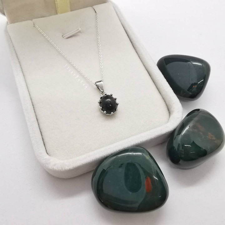 Bloodstone Silver Necklace | Unique and Stylish Jewelry
