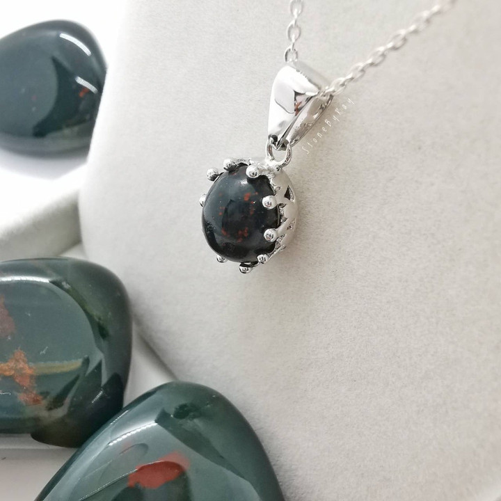 Bloodstone Silver Necklace | Unique and Stylish Jewelry