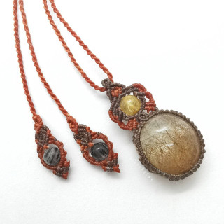 Red Rutilated Quartz Pendant Necklace | Boho Style Jewelry