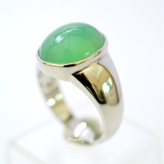 Oval Chrysoprase Sterling Silver Ring