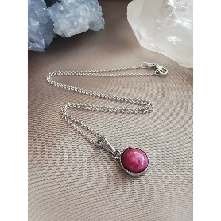 Burmese Ruby Necklace | Sterling Silver Pendant Jewelry