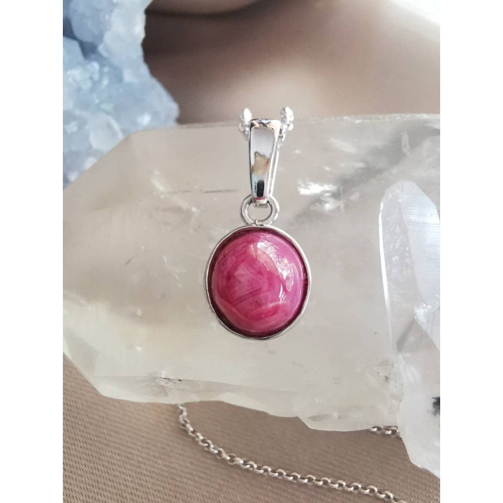 Burmese Ruby Necklace | Sterling Silver Pendant Jewelry
