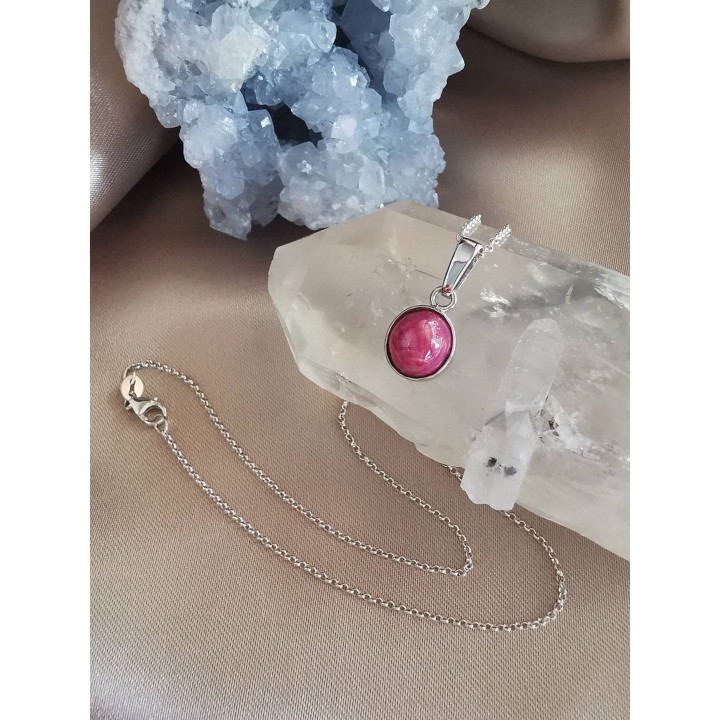 Burmese Ruby Necklace | Sterling Silver Pendant Jewelry