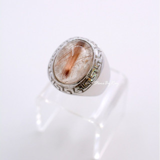 Red Rutilated Quartz Sterling Silver Ring