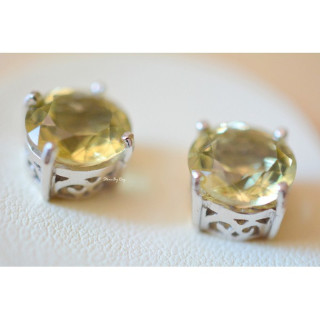 Green Amethyst Silver Earrings - Elegant and Timeless
