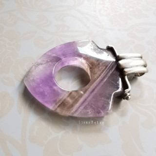 Amethyst Chevron Pendant | Silver Jewelry | Unique Design