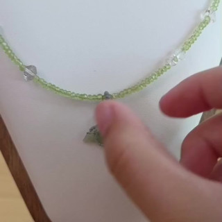 Radiant Peridot and Moldavite Meteorite Necklace