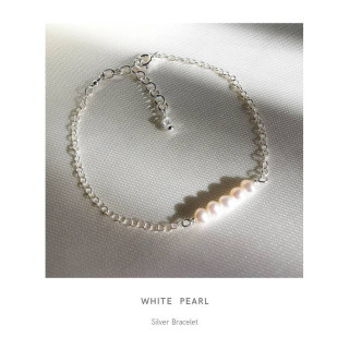 Sterling Silver Pearl and Crystal Bracelet