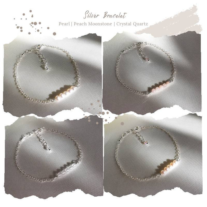 Sterling Silver Pearl and Crystal Bracelet
