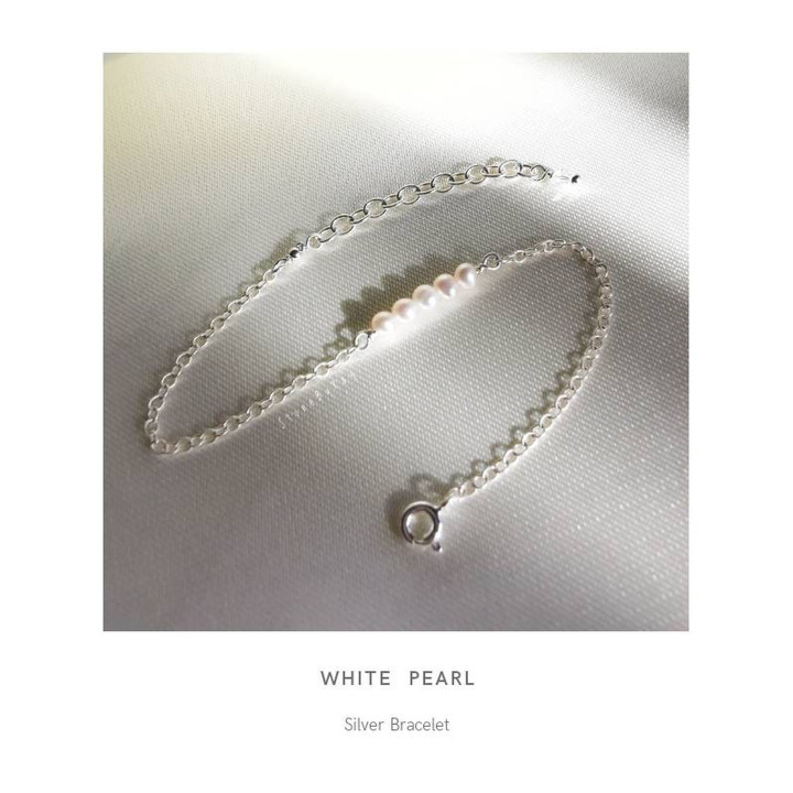 Sterling Silver Pearl and Crystal Bracelet