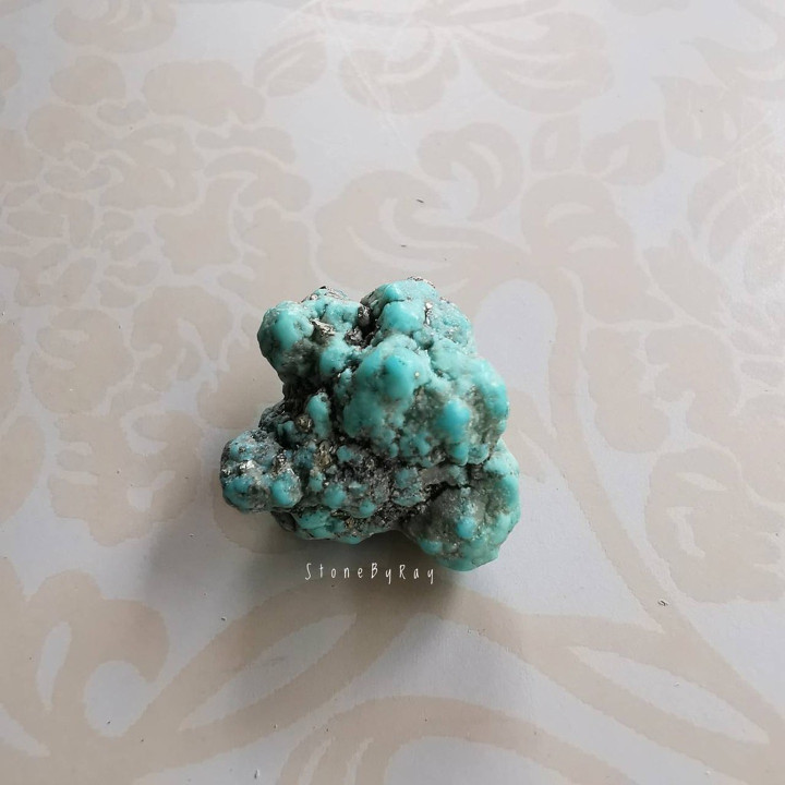 Turquoise Stone with Pyrite Inclusions - Unique Jewelry