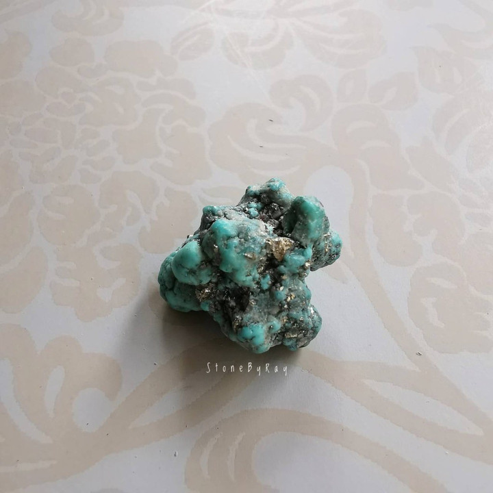 Turquoise Stone with Pyrite Inclusions - Unique Jewelry