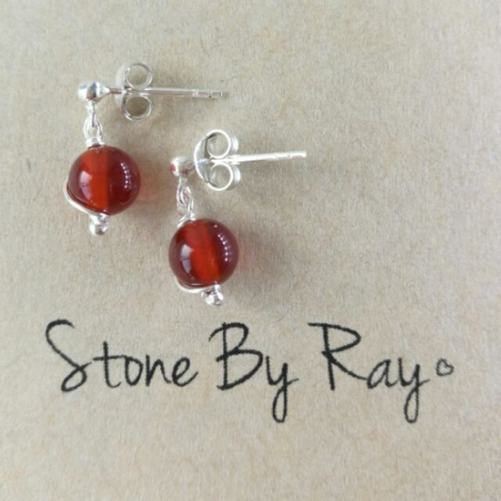 Radiant Carnelian Silver Earrings - Handmade and Unique