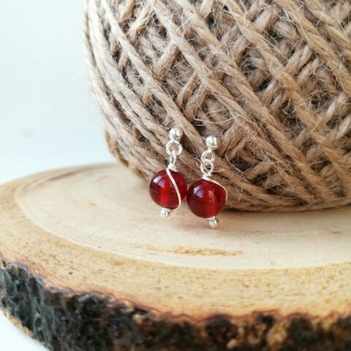 Radiant Carnelian Silver Earrings - Handmade and Unique