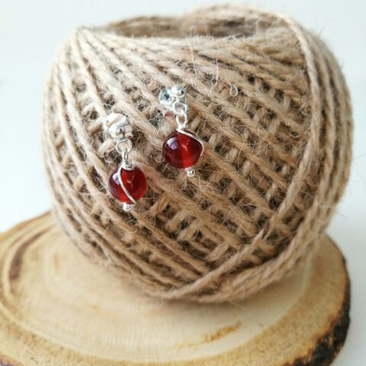 Radiant Carnelian Silver Earrings - Handmade and Unique