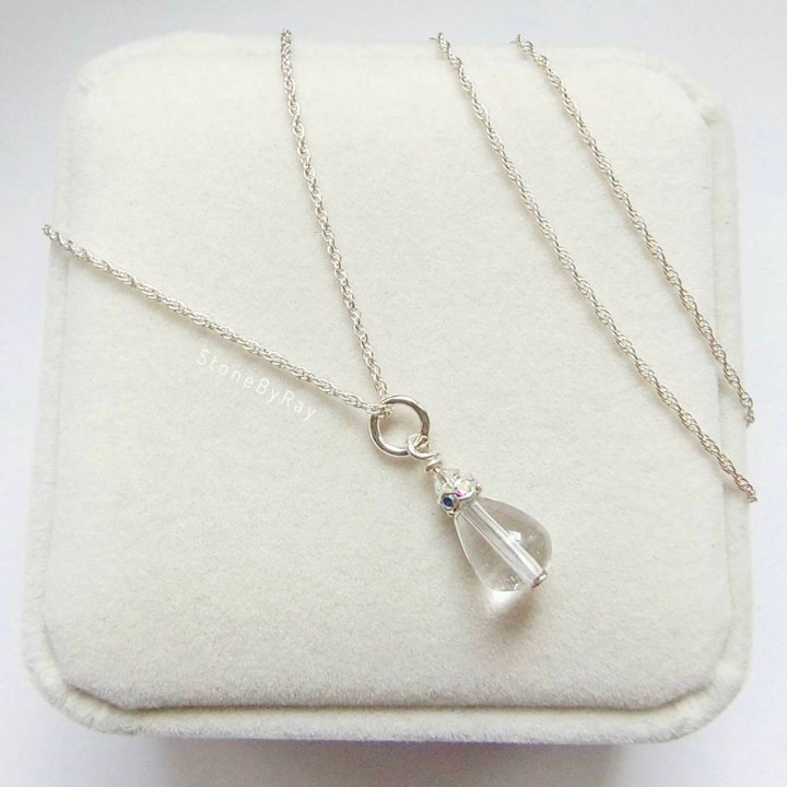 Crystal Quartz Pendant Necklace | Silver Jewelry