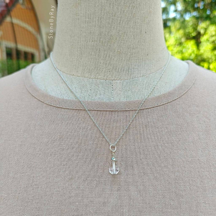 Crystal Quartz Pendant Necklace | Silver Jewelry