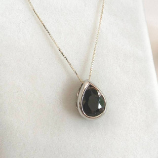 Tektite Meteorite Pendant Necklace | Silver