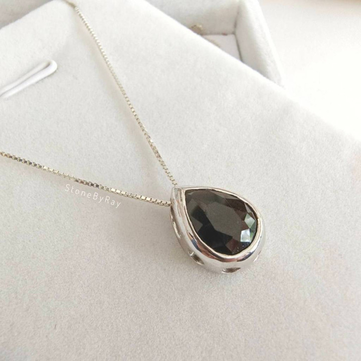 Tektite Meteorite Pendant Necklace | Silver