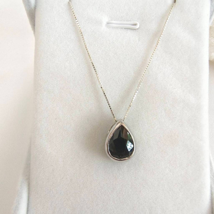 Tektite Meteorite Pendant Necklace | Silver
