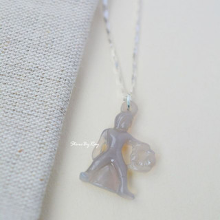 Libra Agate Pendant Necklace | Silver Jewelry