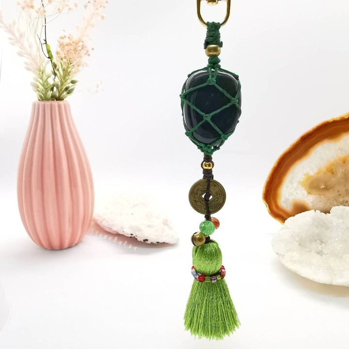 Bloodstone Braided Rope Keychain - Unique and Stylish Gift