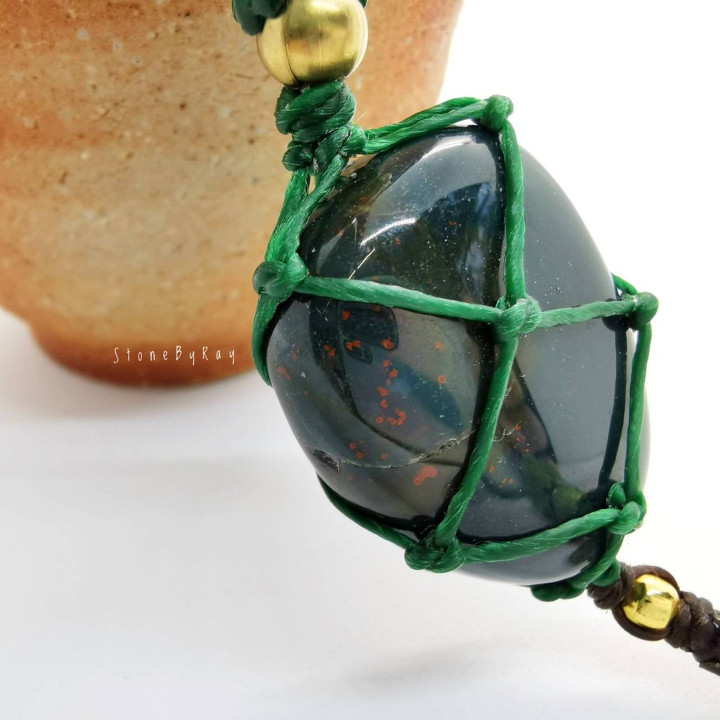Bloodstone Braided Rope Keychain - Unique and Stylish Gift