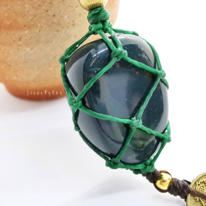 Bloodstone Braided Rope Keychain - Unique and Stylish Gift