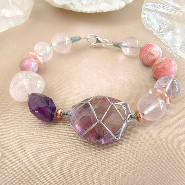 Amethyst Braided Rope Bracelet - Stylish and Spiritual