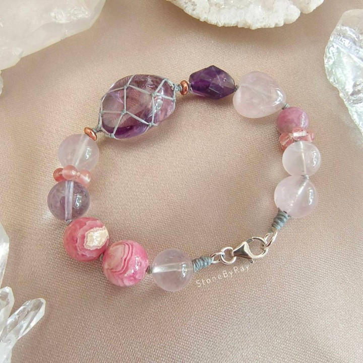 Amethyst Braided Rope Bracelet - Stylish and Spiritual