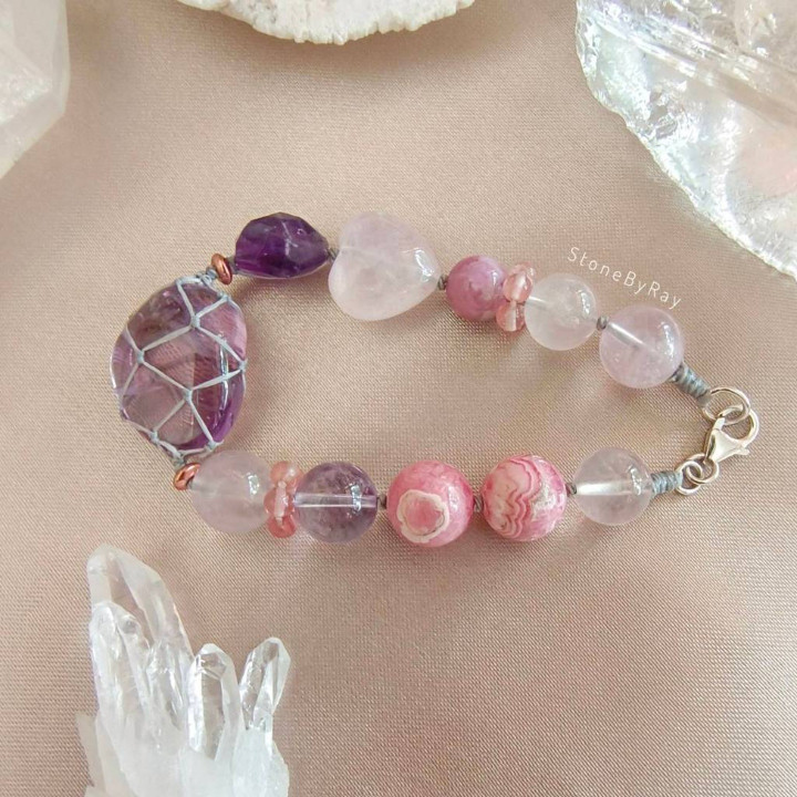 Amethyst Braided Rope Bracelet - Stylish and Spiritual