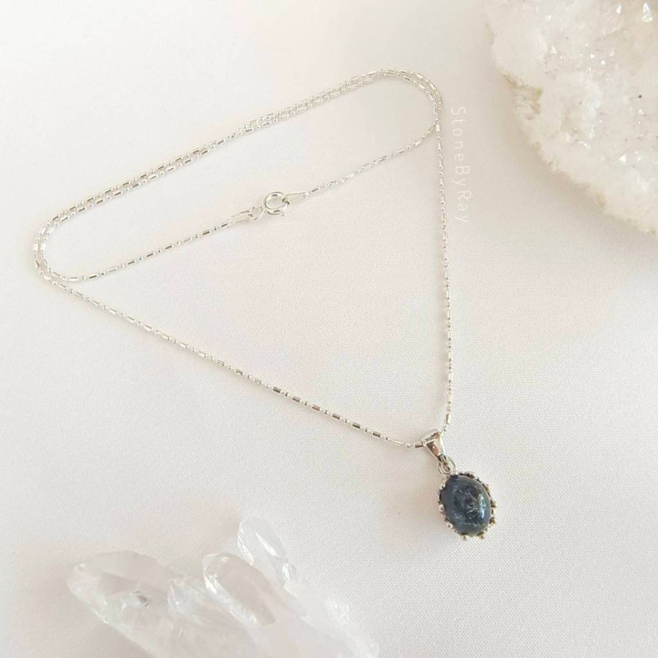 Black Tourmaline Quartz Necklace | Silver Pendant and Protection