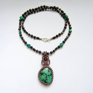 Bohemian Turquoise Braided Rope Necklace